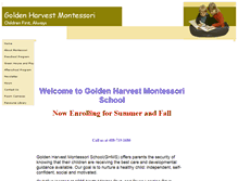Tablet Screenshot of goldenharvestmontessori.com
